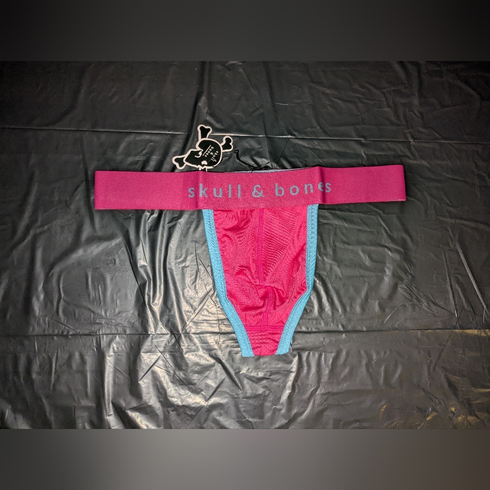 Skull and Bones Men's Pink Neon Mesh Thong underwear Size L
